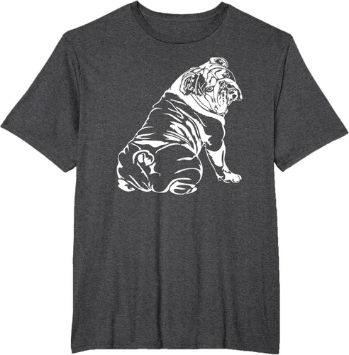 Miniatura 65 de Gracioso Bulldog Inglés playera perro Hund playera regalo, Azul (Heather blue)