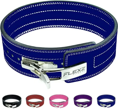 Miniatura 2 de Flexz Fitness Lever Weight Lifting Belt Leather - 10MM 13MM Powerlifting Gym Belts for Men & Women - Lower Back Support for Weightlifting Deadlifts