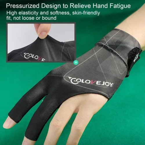 Miniatura 6 de Gofidin 2 guantes de piscina transpirables, de elastano, para mano izquierda, tres dedos, accesorios de entrenamiento de billar
