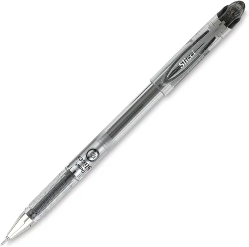 Pentel Arts Slicci 0,25 mm bolígrafo trazo extra fino de gel, tinta roja, caja de 12 (BG202-B), Negro Paquete de 1