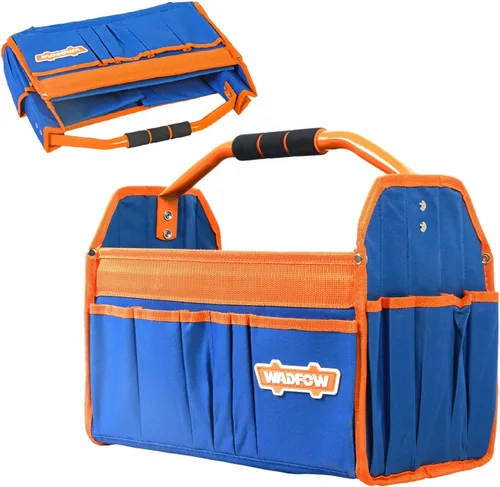 Miniatura 8 de WTG3A16 - Bolsa de herramientas de 16 pulgadas, bolsa de herramientas con múltiples bolsillos con material impermeable y diseño de boca ancha