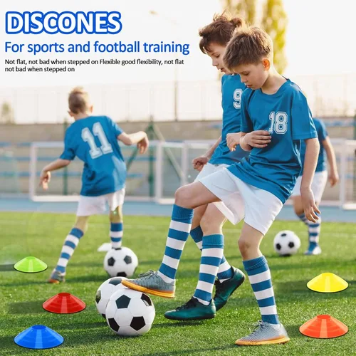 Miniatura 4 de Soccer Cones for Training, 100/15 Pack Agility Cones with Carry Bag, Multi-Color Disc Cones for Sports Training, Soccer, Football, Basketball, Field
