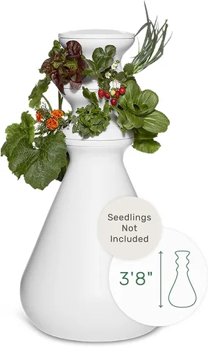 Miniatura 16 de Kit de inicio Farmstand con anillos luminosos y 18 créditos para plántulas Pequeño kit de sistema de cultivo hidropónico Torre de maceta