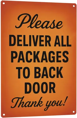 Miniatura 20 de Letrero de metal rústico vintage de 8 x 12 pulgadas – Please Leave Packages Here with Finger Flecha Retro Advertencia, Cita, Decoración de pared