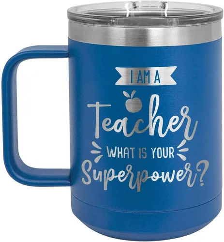 Miniatura 9 de I AM A TEACHER WHAT IS YOUR SUPERPOWER Taza de café roja de 15 oz con tapa deslizante Taza de café de viaje aislada Ideas de regalos de Rojo