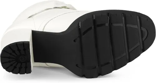 Miniatura 7 de Allegra K Botines de tacón grueso plegables con plataforma para mujer