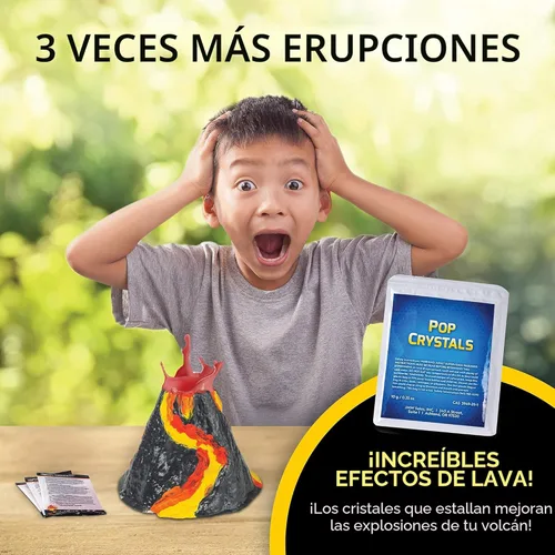 Miniatura 2 de Kit de Volcán Ultimate de National Geographic – Kit de ciencia volcánica en erupción para niños, 3 veces más erupciones, cristales pop que crean