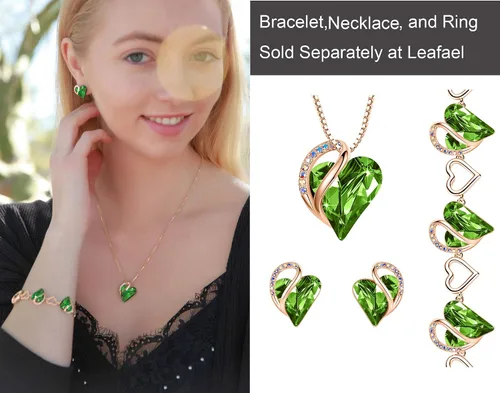 Miniatura 5 de Leafael Aretes chapados en oro rosa de 18 quilates con corazón de amor con piedra curativa joyería de cristal de regalo para mujer Metal Cristal