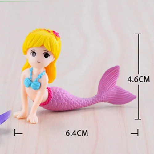 Miniatura 4 de Adorno de acuario de sirena para peceras y terrarios, figura de sirena de plástico rosa para jardines de hadas, paisajes de bricolaje y decoración