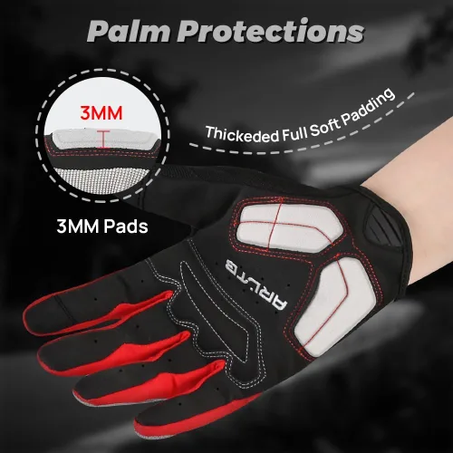 Miniatura 25 de guantes para bicicleta, 3 tamaños, 3 colores, guantes para ciclismo, bicicleta, mitones de dedo completo, acolchados, transpirables, ligeros