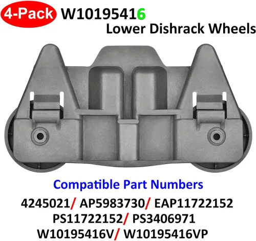 Miniatura 4 de Paquete de 4 ruedas de repuesto para lavavajillas W10195416 Kitchen-Aid Whirlpool Maytag Kenmore JennAir Amana, ruedas inferiores ultra duraderas