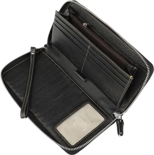 Miniatura 4 de Lavemi Pequeña cartera compacta para mujer, con bloqueo RFID, de piel auténtica, plegable, con ventanas de identificación