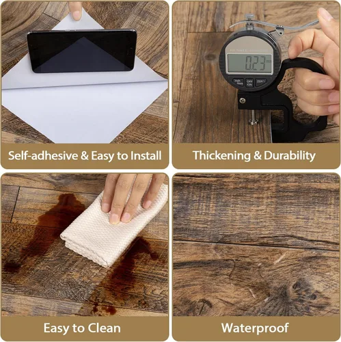 Miniatura 5 de TANONE Papel de Contacto de Madera para Cocina Despegar y Pegar Papel Tapiz, Papel Tapiz Autoadhesivo Removible para Encimeras Impermeable, Papel
