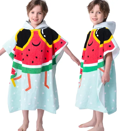Miniatura 34 de Toallas tipo poncho con capucha para niños pequeños, de gran tamaño (2-4 años, 22 x 22 pulgadas), hechas de 100% algodón suave, toallas absorbentes