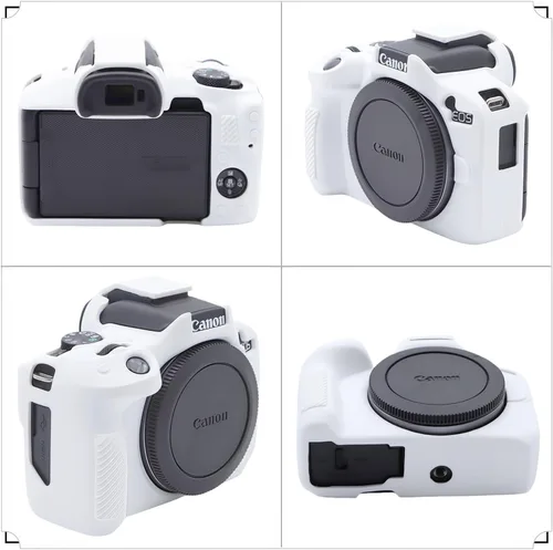 Miniatura 3 de EOS R50 - Funda protectora de silicona suave para cámara Canon EOS R50 EOSR50 Vlogging Camer, viene con 2 protectores de pantalla y 1 correa