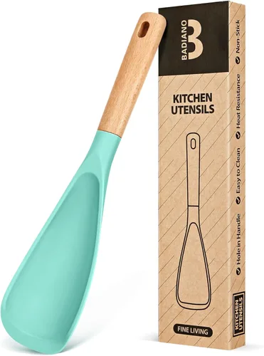 Miniatura 20 de Cuchara de cocina para utensilios de cocina antiadherentes, ideal para cocinar y servir silicona mate resistente sin BPA, cuchara con mango de Azul