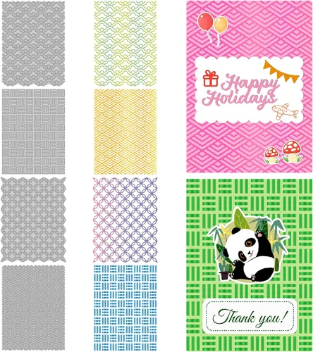 Miniatura 8 de INFUNLY Caja de regalo de 11 Uds. Placa de papel de aluminio caliente Flor Metal Glimmer Cumpleaños DIY Papel para Scrapbooking Decoración Relieve