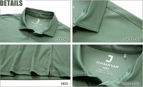 Miniatura 5 de JOYMASAR Camisas de golf para hombre - Polo de manga corta sólido que absorbe la humedad