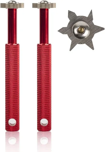 Miniatura 27 de HIFROM Afilador de ranuras con 6 cabezales – Afilador de ranuras para palos de golf, herramienta de reranurado y limpiador para todos los hierros