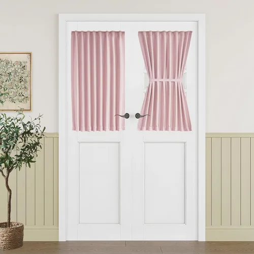 Miniatura 71 de Vatge - Cortinas autoadhesivas para puerta francesa, tratamiento de ventana con filtro de luz sin varillas ni perforaciones para puertas de cristal