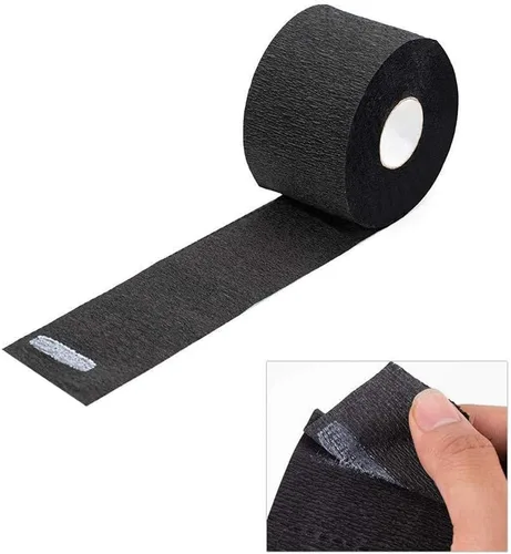 Miniatura 5 de 2 rollos de tiras de papel de cuello negro para peluquería banda para el cuello de peluquería tiras de peinado de papel para peluquería