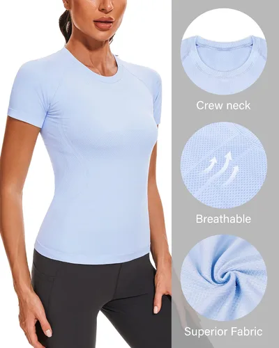 Miniatura 4 de Stelle Camisetas de entrenamiento para mujer, sin costuras, de manga larga, con agujeros para el pulgar para deportes, correr, atléticas, ajustadas