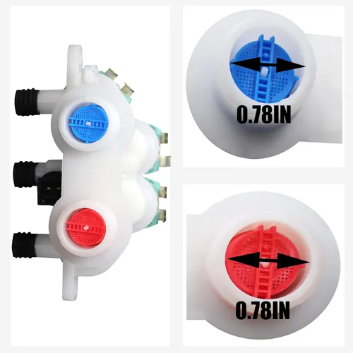 Miniatura 7 de W11096268 W11220230 Válvula de entrada de agua compatible con lavadora whirl-pool ken-more Reemplaza W10632527 W10758829 W10853296 W11096268 etc