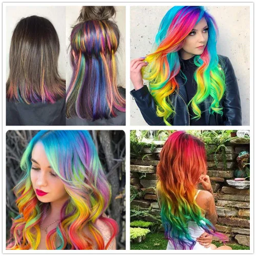 Miniatura 5 de Extensiones de cabello sintético liso de 24 pulgadas para mujeres y niñas, regalo de un solo color, clip de fiesta 12 piezas - rosa claro