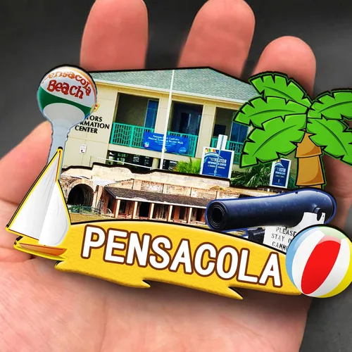Miniatura 4 de Imán de madera de Pensacola de Estados Unidos 3D para nevera, recuerdos coleccionables, decoración hecha a mano, artesanías 2