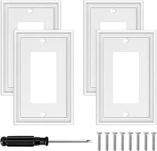 Miniatura 9 de Cubiertas blancas para enchufes de pared, placa decorativa moderna para interruptor de luz, cubierta de enchufe, placas de interruptor, cubierta