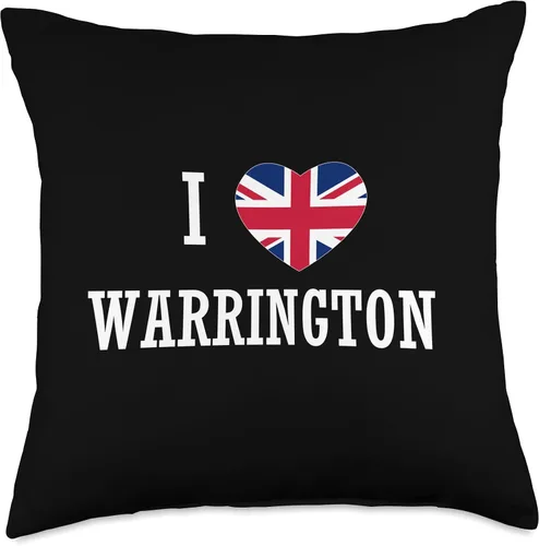 Miniatura 4 de English Towns Cities Counties Home Town Nostalgia I Love Warrington England Union Jack Flag Heart - Almohada inglesa, 16 x 16 pulgadas, multicolor