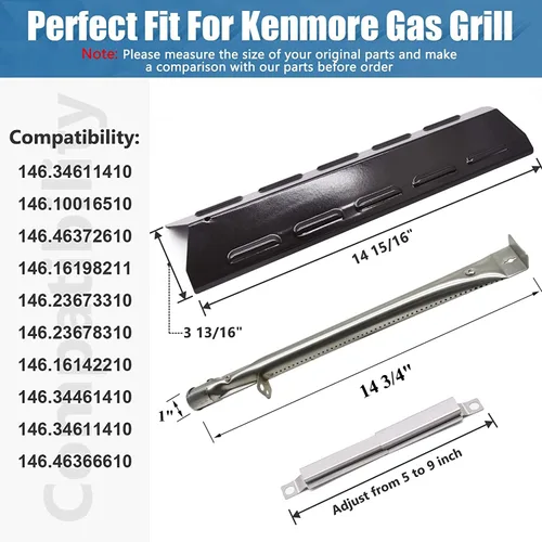 Miniatura 2 de Criditpid Piezas de parrilla compatibles con modelos Kenmore 146.34611410, 146.23678310, 146.46372610, 146.10016510, 146.23673310, 146.47223610