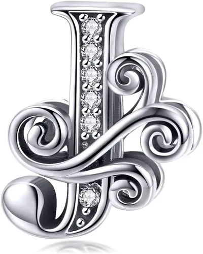 Miniatura 80 de BETTY&SARAH dije de plata esterlina 925 con forma de letra, para pulseras Pandora, letra del alfabeto, joya, regalo para mujer