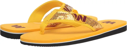 Miniatura 8 de FOCO Womens NFL Team Logo Sequin Strap Sandals Flip Flops