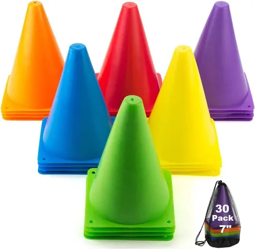 conos de agilidad para interior/exterior, varios colores, set de 24.