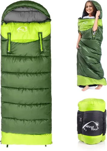 Miniatura 12 de Saco de dormir de 0 grados para adultos, compacto, ligero, para clima frío, para 2-3 estaciones, camping, mochilero, se adapta a 5°F ~ 50°F, 4.3