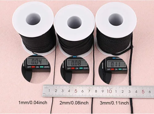 Miniatura 5 de Cuerda de hilo de nailon para jardinería, pulseras trenzadas, manualidades (0.039 in-394 pies, café)