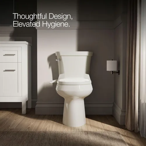 Miniatura 5 de Kohler PureWash M250 - Asiento de inodoro para bidé, redondo, manual, color crema, con tapa de cierre silencioso que evita golpes, fácil instalación