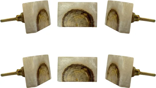 Miniatura 20 de Perilla Home Juego de 6 pomos de puerta de madera - Pomos decorativos ovalados con incrustación para puerta con mango, elegante adición