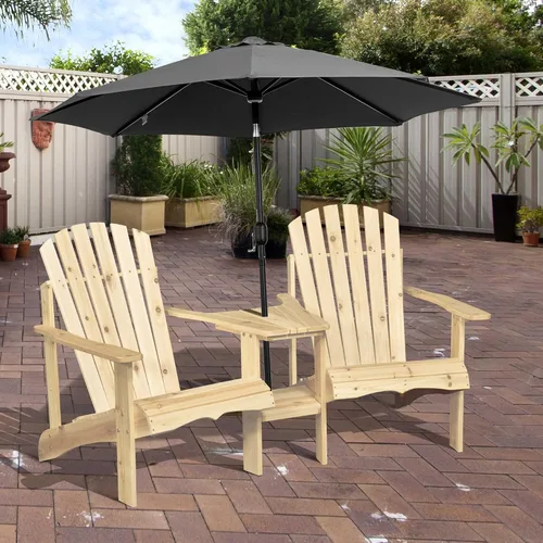 Miniatura 13 de Juego de 2 sillas Adirondack de madera para exteriores, sillas plegables para jardín, césped, patio, piscina, color gris S4-gris