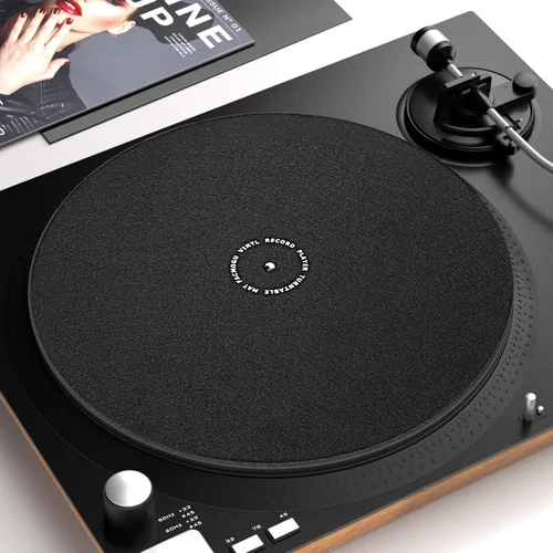 Miniatura 6 de Facmogu Alfombrilla giratoria de lana de 12 pulgadas, alfombrilla antivibración para reproductor de vinilo fonógrafo LP