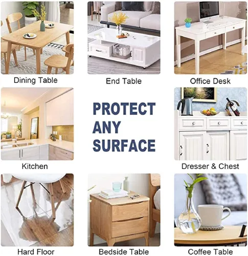Miniatura 7 de ZHANGQINGXIU - Mantel transparente de plástico transparente para mesa, protector de PVC para uso como cocina, comedor, mesa, escritorio, cocina