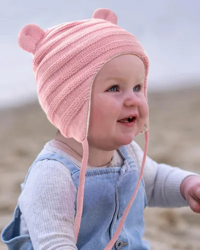 Miniatura 5 de FURTALK Gorro de invierno para bebé, con orejas de oso para niños y niñas, forro de algodón, gorro de punto