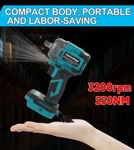 Miniatura 5 de Llave de impacto inalámbrica de 1/2 pulgada compatible con batería Makita de 18 V, 550 N.m (406 pies-libras) Pistola de impacto de alto par sin