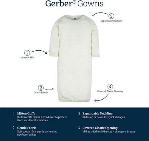 Miniatura 6 de Gerber Baby Boy and Girls 4-Pack Sleeper Gown