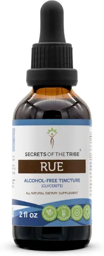 Secrets of the Tribe Rue Extracto líquido sin alcohol, Rue (Ruta graveolens) Suplemento de tintura de hierbas secas (2 onzas líquidas)