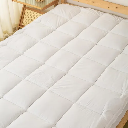Miniatura 5 de Treaton, Protector de colchón, almohada de algodón refrescante, protector acolchado elástico, transpirable, suave y esponjoso con bolsillo profundo