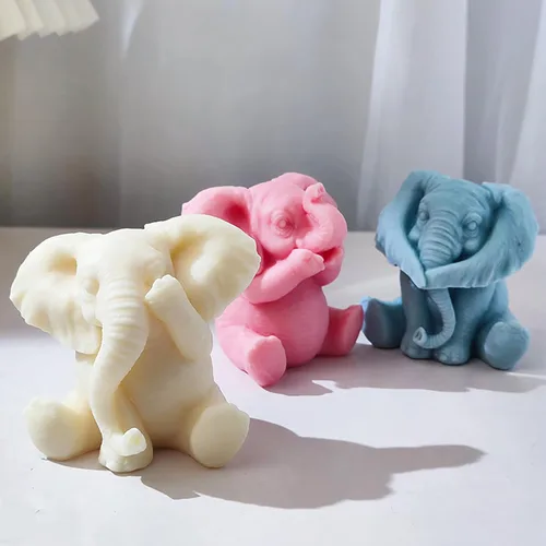 Miniatura 5 de Moldes de Elefante Molde de Vela de Resina - Moldes de Silicona para Fundición de Resina para Decoración del Hogar y Fabricación de Velas Molde