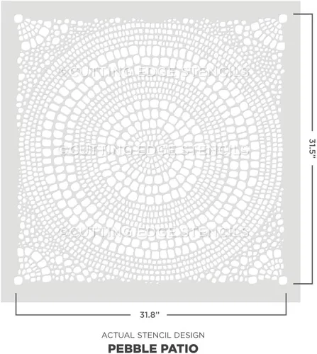 Miniatura 4 de Plantilla de patio de guijarros – Plantilla de concreto reutilizable para pintar pisos, pasarelas y paredes al aire libre – Plantilla de decoración