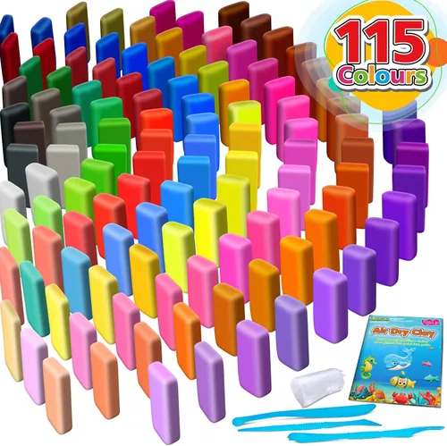 Miniatura 2 de YOPINSAND Arcilla de Secado al Aire 115 Colores, Arcilla para Modelar para Niños, Juguetes Mágicos de Moldeado DIY con Herramientas, Regalo